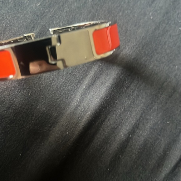 Authentic-Hermes Click Clack bracelet silver/orange - Picture 3 of 9